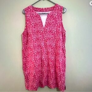 Lands' End summer pink Paisley pattern dress sleeveless / beach cover up